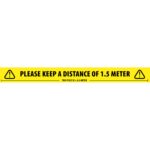 Social distancing TAPE geel/zwart Engelstalig - Afbeelding 2