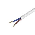 Textiel omwikkelde kabel 3 meter wit - Afbeelding 2
