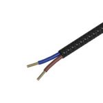 Textiel omwikkelde kabel 3 meter zwart - Afbeelding 2