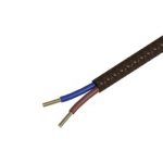 Textiel omwikkelde kabel 1,5 meter bruin - Afbeelding 2