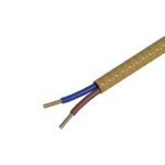 Textiel omwikkelde kabel 3 meter goud - Afbeelding 2