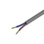 Textiel omwikkelde kabel 3 meter metallic grijs - Afbeelding 2