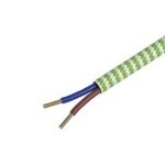 Textiel omwikkelde kabel 1,5 meter limoen/wit - Afbeelding 2
