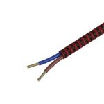 Textiel omwikkelde kabel 1,5 meter rood/zwart - Afbeelding 3