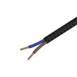 Textiel omwikkelde kabel 3 meter zwart/grijs - Afbeelding 2