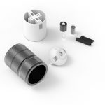 Fitting aluminium 3 ringen model mat zwart E27 - Afbeelding 2