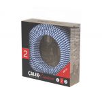 Textiel omwikkelde kabel 1,5 meter blauw/wit - Afbeelding 3