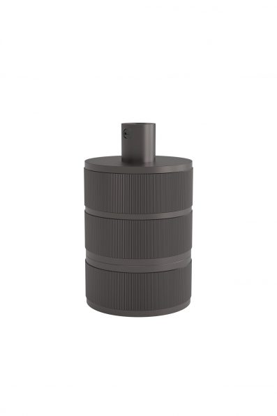 Fitting aluminium 3 ringen model mat parel zwart E27