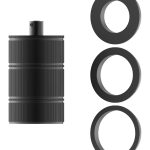 Fitting aluminium zwart met 3 extra ringen E27 - Afbeelding 2