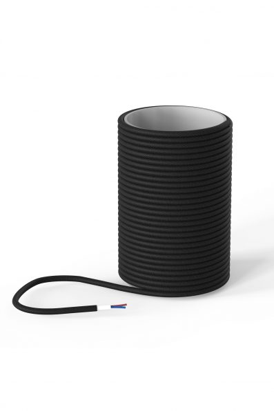 Textiel omwikkelde kabel zwart 25 meter