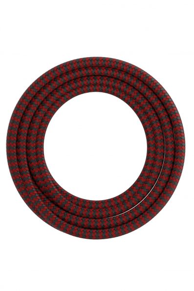 Textiel omwikkelde kabel 1,5 meter rood/zwart