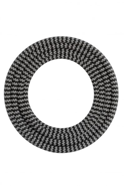 Textiel omwikkelde kabel 1,5 meter zwart/wit