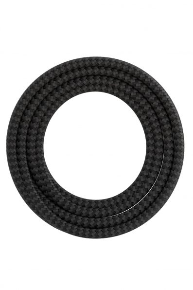 Textiel omwikkelde kabel 3 meter zwart/grijs